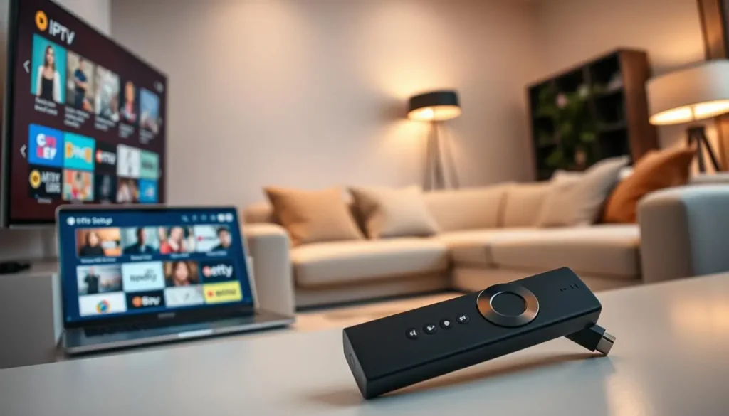 Live TV channel guide and interface on the best free IPTV players for Firestick