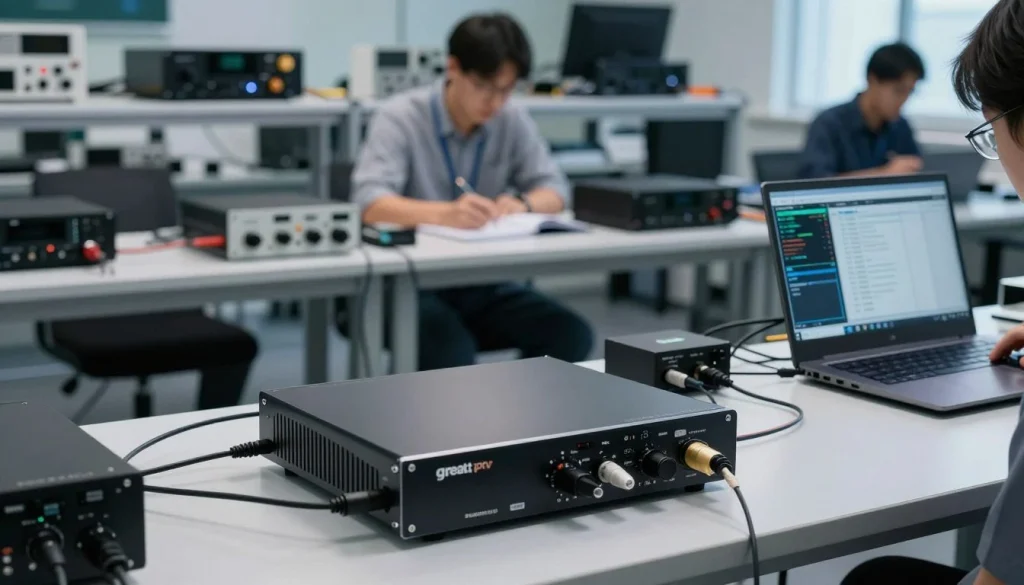 IPTV encoder reviews undergoing performance and connectivity testing in a technical lab