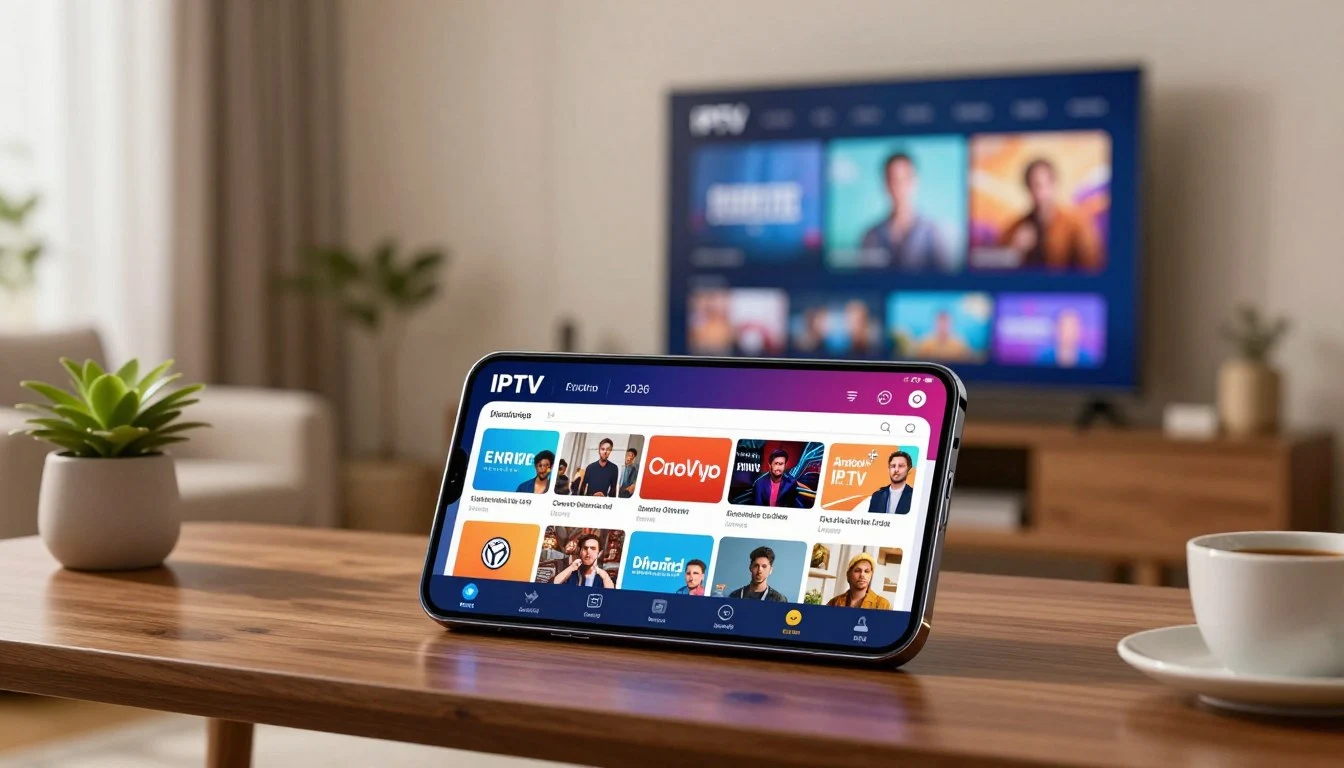 Best Android app IPTV interface running on mobile smartphone