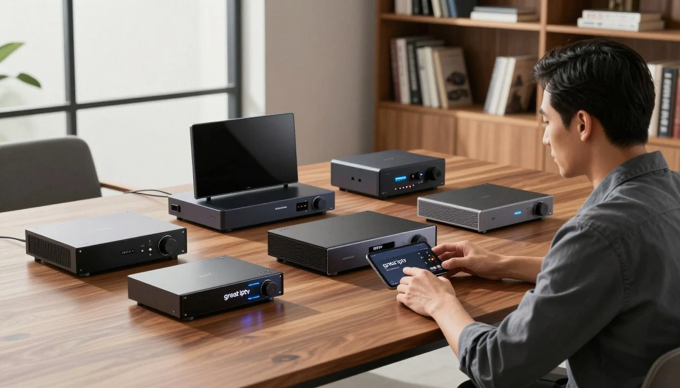 Reviews IPTV encoder comparison showing multiple streaming encoder devices being evaluated
